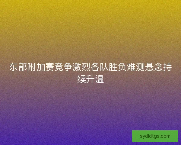 东部附加赛竞争激烈各队胜负难测悬念持续升温