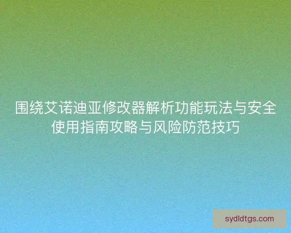 围绕艾诺迪亚修改器解析功能玩法与安全使用指南攻略与风险防范技巧