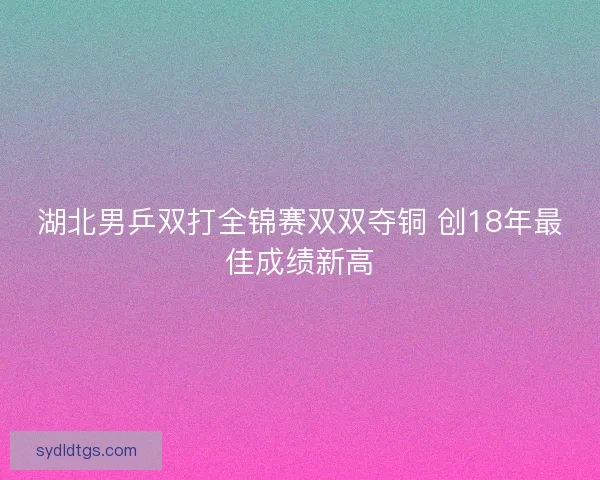 湖北男乒双打全锦赛双双夺铜 创18年最佳成绩新高 湖北男乒双打全锦赛双双夺铜 创18年最佳成绩新高